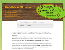 Tablet Screenshot of gasthof-zurpost.com